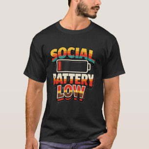 T-shirt met grappige tekst Sociale Batterij Leeg v