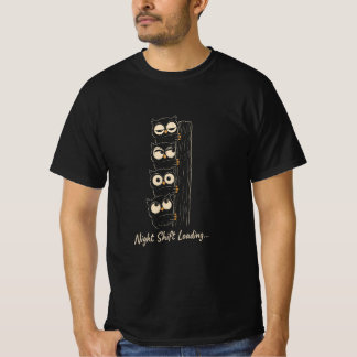 T-Shirt met grappige uil voor nachtdienst - Cute B