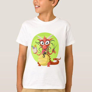 T-shirt met gulzige draak. Maglietta bambino