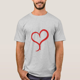 T-shirt met handgetekende hartafbeelding voor here