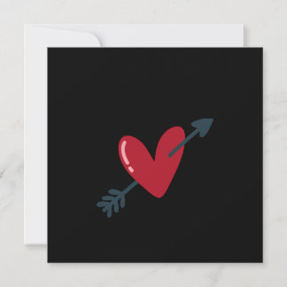 T-shirt met hart en pijl valentijn minimaal design kaart