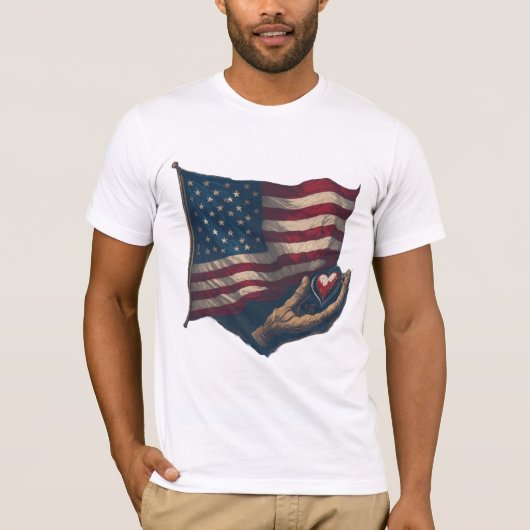 T-shirt met hart en vlag (Voorkant)