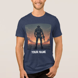 T-shirt met heldhaftige soldaat achteraanzicht