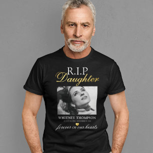 T-shirt met herdenkingsfoto dochter 'R.I.P.