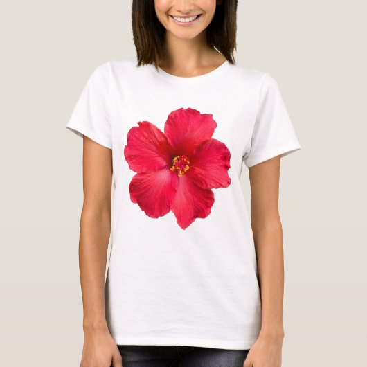 T-shirt met hibiscus (Voorkant)