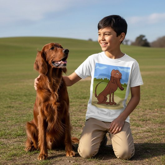 T-shirt met Ierse Setter- hond van zuiver ras