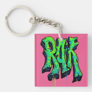 T-shirt met illustratie van herten en lotusbloemen sleutelhanger