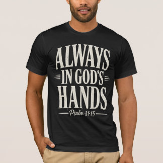 T-shirt met ivoorkleurige tekst 'Altijd in Gods ha