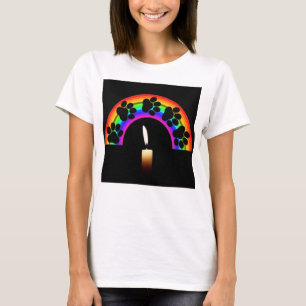 T-shirt met kaars op een regenboog