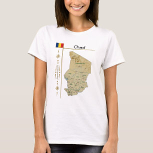 T-shirt met kaart van Tsjaad + vlag + titel