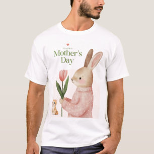 T-shirt met kat en konijn ontwerp
