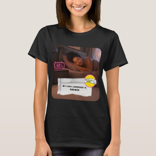 T-Shirt met kauwgomwikkelgrappen Liefdestaal (Voorkant)