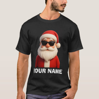 T-shirt met kerstman en jouw naam