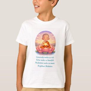 T-shirt met kind monnik