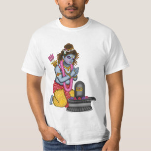 T-shirt met kind Rama die Shiva aanbidt