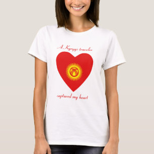 T-shirt met Kirgizische vlag en hartje