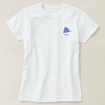 T-shirt met kleine minimale blauwe vlinder
