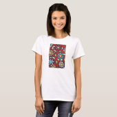 t-shirt met kleurrijke hippie bloem (Voorkant volledig)