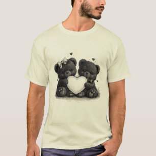 T-shirt met knuffelbeerliefde – Hartontwerp