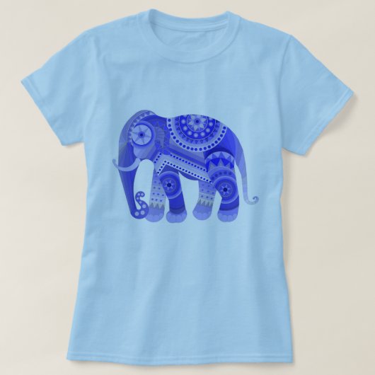 T SHIRT MET KOOLBLAUWE ELEPHANT (Design voorkant)