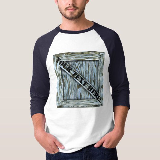 T-shirt met krat - blauw hout (Voorkant)