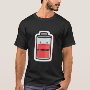 T-shirt met lage sociale batterij grappige introve