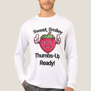 T-shirt met lange mouwen en aardbei-smiley-duim-om