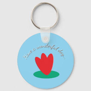 T-shirt met lange mouwen met bloem op een vijver sleutelhanger