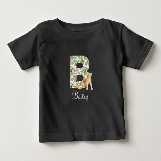T-shirt met letter B luipaardprint (Voorkant)