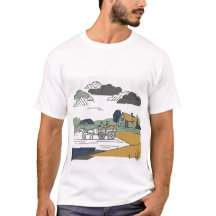 T-shirt met lijnkunstillustratie van Constable's H