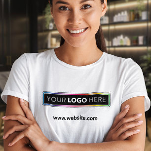 T-shirt met logo van vrouwenbedrijf en website