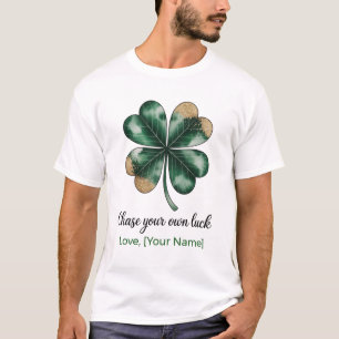 T-shirt met Lucky Clover Voel je Gelukkig T-shirt