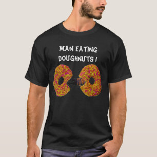 T-shirt met man die donuts eet