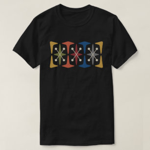 T-shirt met mid-century modern kosmische stervexpl