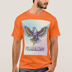 T-shirt met moedig kristallen adelaar-embleem