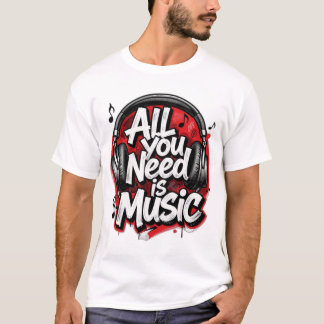 T-Shirt met muziek typografie