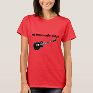 T-shirt met My husband rocks tekst
