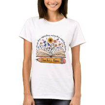T-shirt met naam van leraar | Bloemige cadeau voor