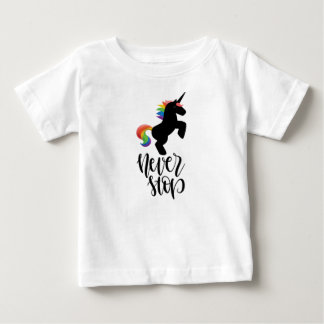 T-shirt met Never stop paard print