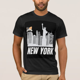 T-shirt met New York & cute kat ontwerp