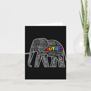 T-shirt met olifant-tygrafie voor autisme bewustzi kaart