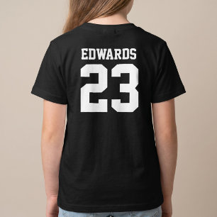 T-shirt met op maat gemaakt rugnummer en naam voor