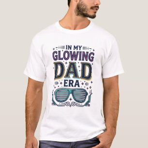 T-shirt met oplichtende retro neon zonnebril voor