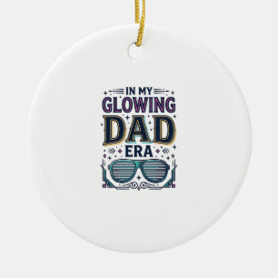 T-shirt met oplichtende vader tijdperk retro neon keramisch ornament