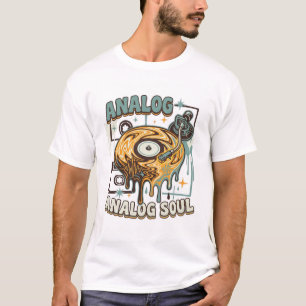 T-shirt met oude vinylplaat 'Analog Soul'