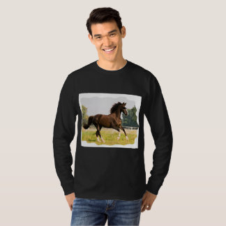 T-shirt met paard dat een zonnebril draagt