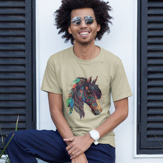 T-shirt met paard-geest dier symbool