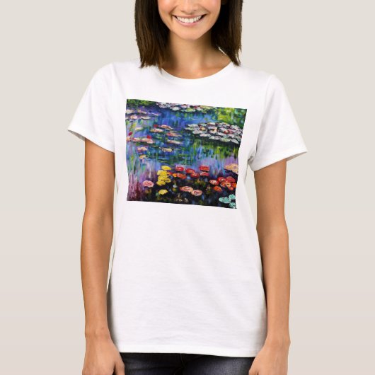 T-shirt met Paarse driekwart waterlassen (Voorkant)