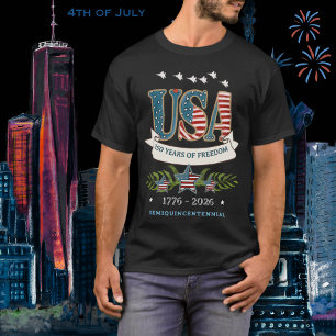 T-shirt met patriottisch gevechtsvliegtuig '250 ja