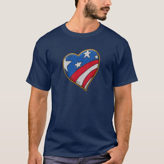 T-shirt met patriottisch hart (Voorkant)